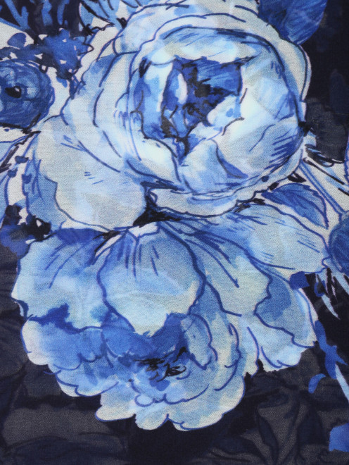 Широкий шарф с цветочным узором - Деталь1
