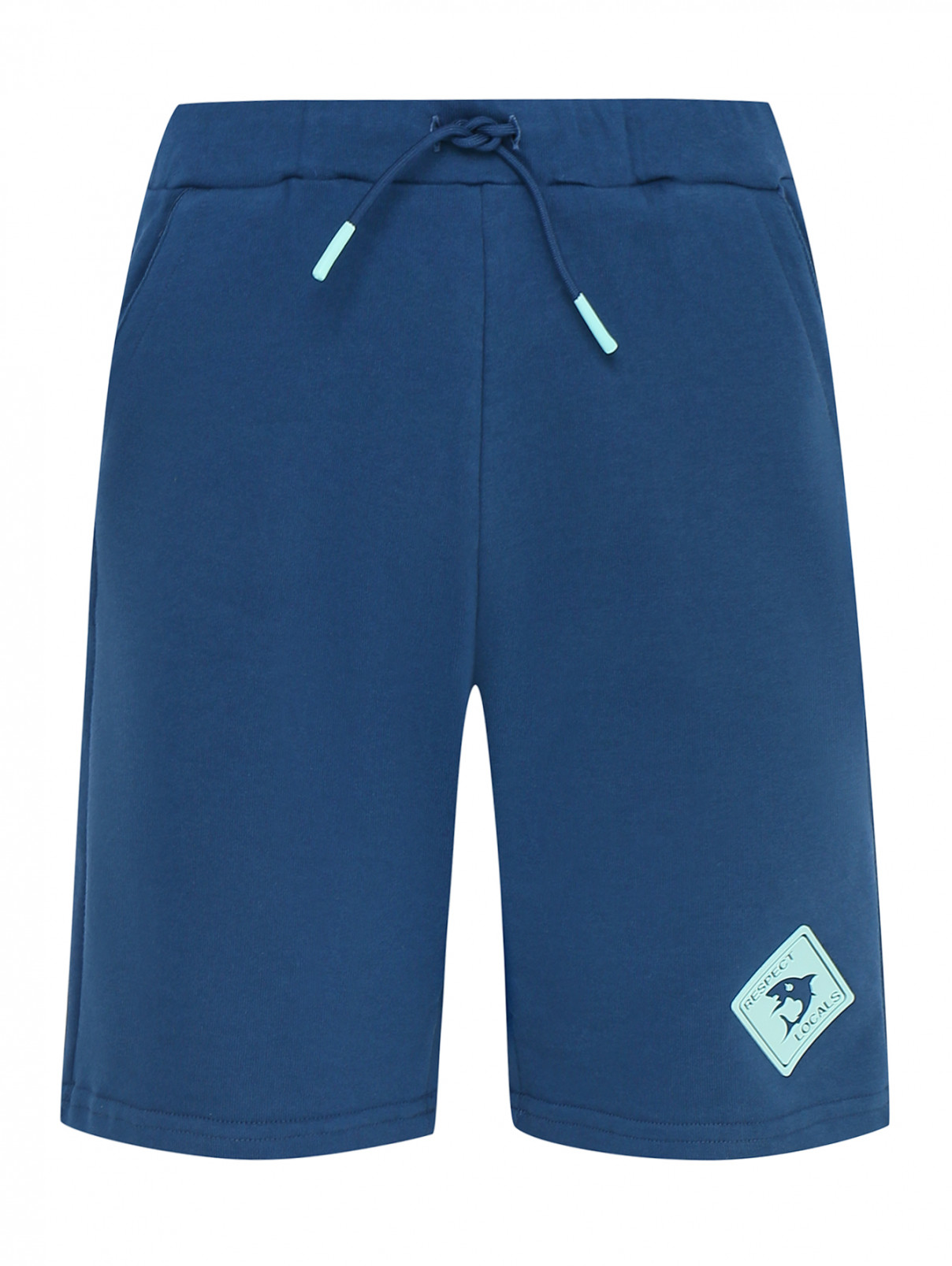 Трикотажные шорты на резинке Il Gufo  –  Общий вид  – Цвет:  Синий