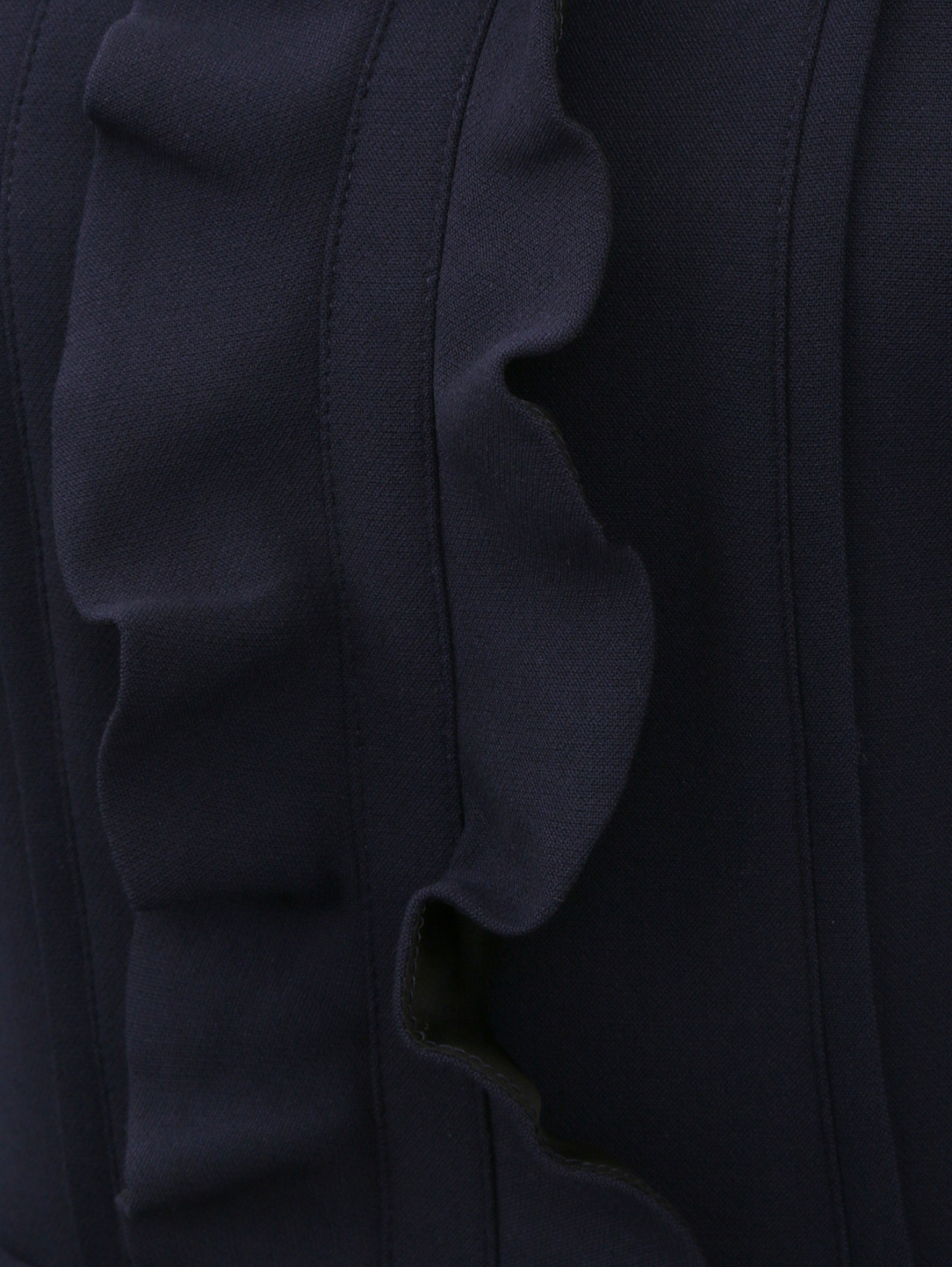 Платье-мини с жабо Tara Jarmon  –  Деталь1  – Цвет:  Синий