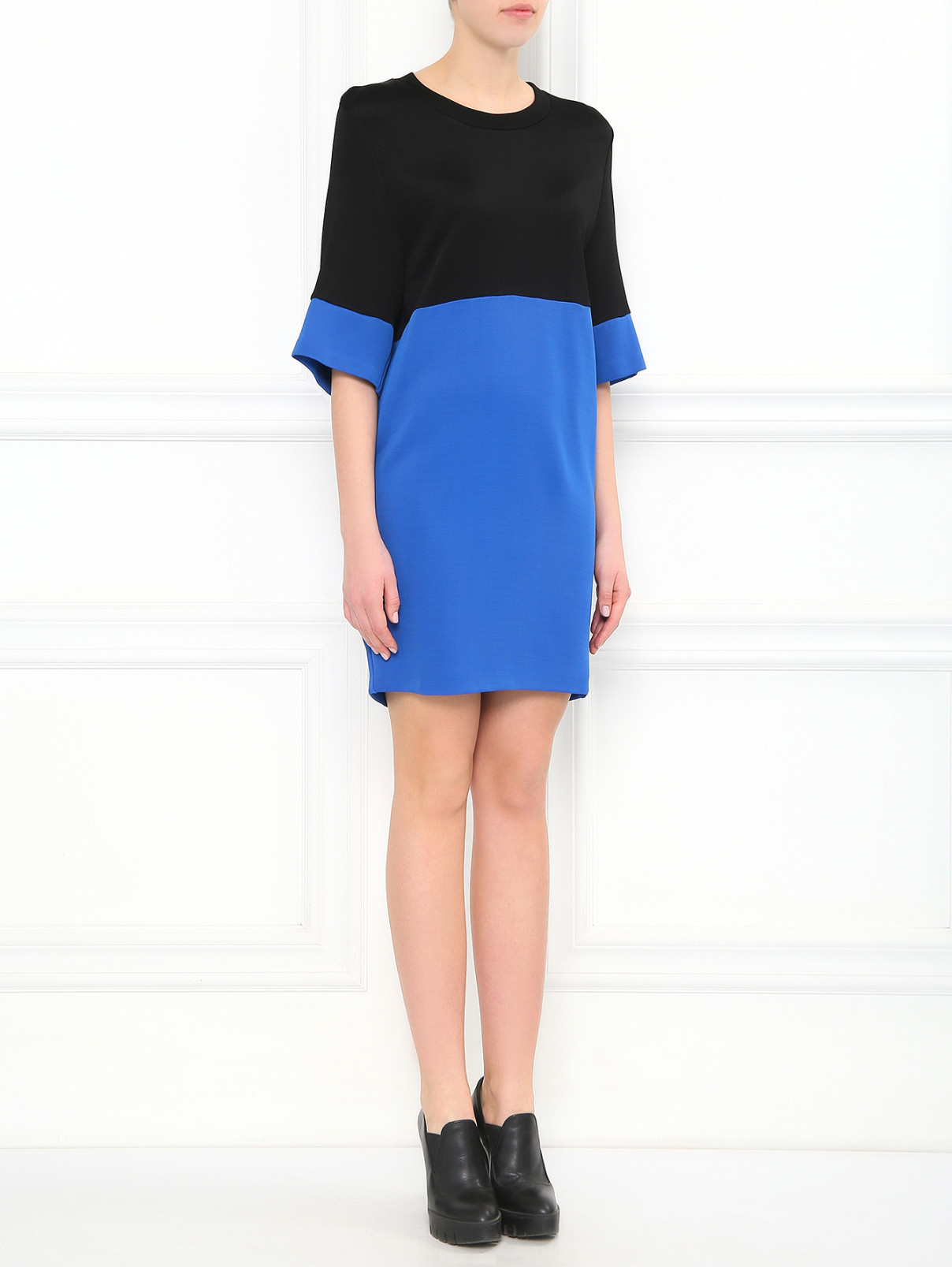 Трикотажное платье свободного кроя Barbara Bui  –  Модель Общий вид  – Цвет:  Синий