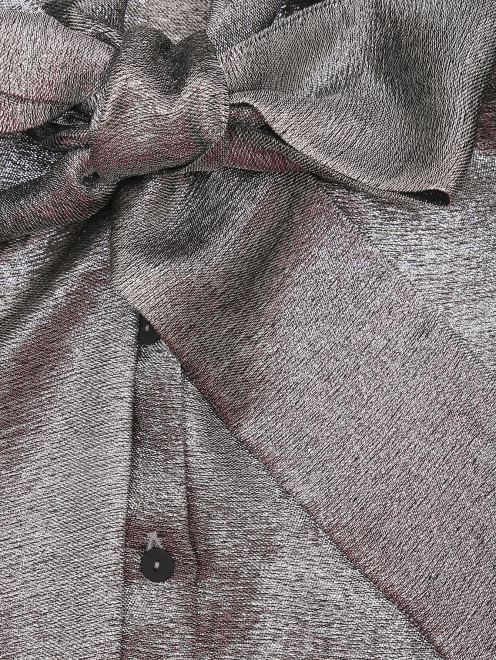 Блуза из смешанного шелка с бантом - Деталь