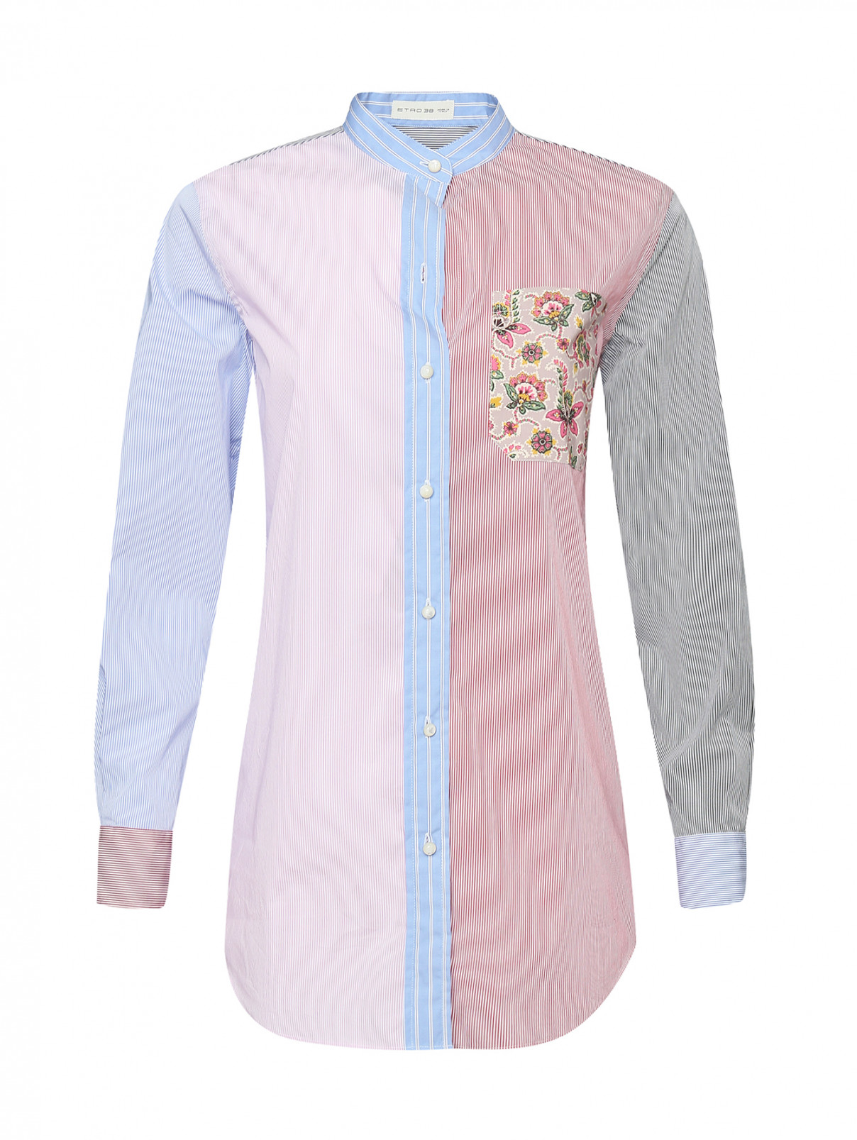 Блуза из хлопка в полоску Etro  –  Общий вид  – Цвет:  Розовый
