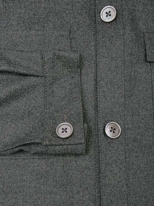 Рубашка из шерсти с накладными карманами - Деталь1