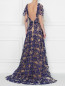 Платье из сетки и кружева с вышивкой Yolan Cris  –  МодельВерхНиз1