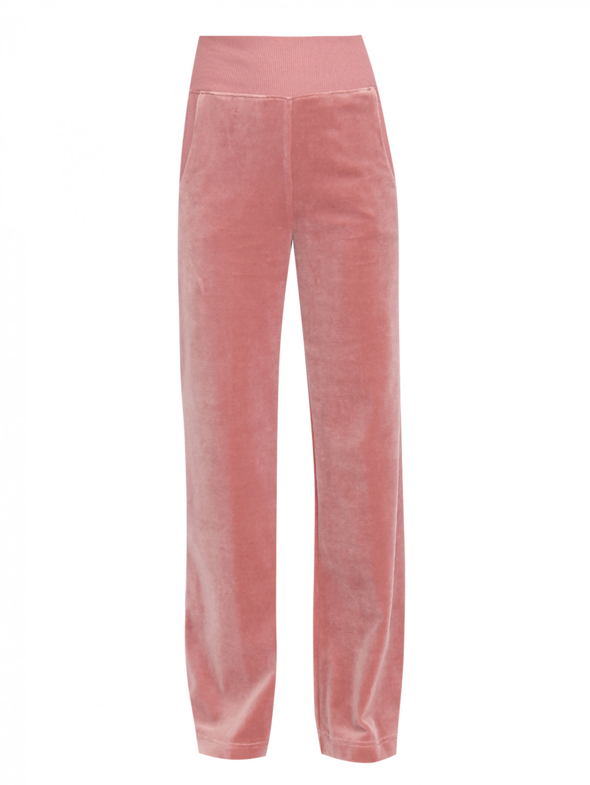 Трикотажные брюки из хлопка на резинке Alberta Ferretti  –  Общий вид  – Цвет:  Розовый