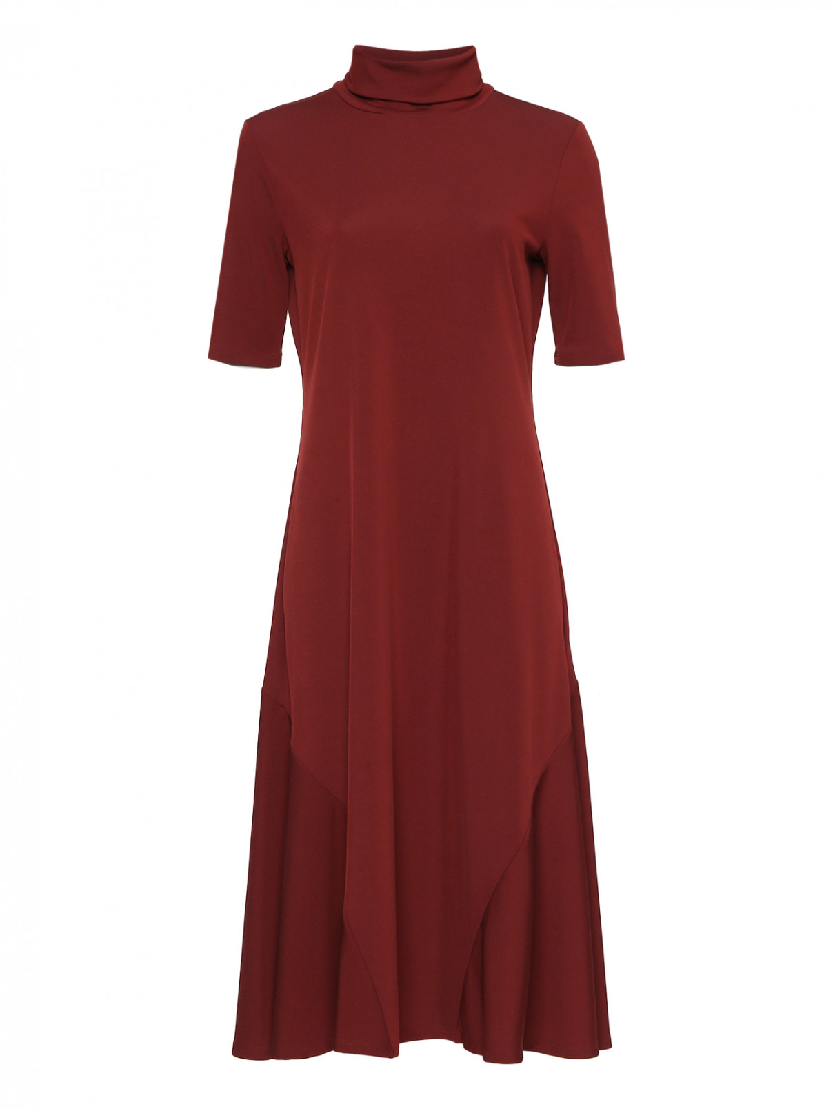 Трикотажное платье-миди с короткими рукавами Max Mara  –  Общий вид  – Цвет:  Красный