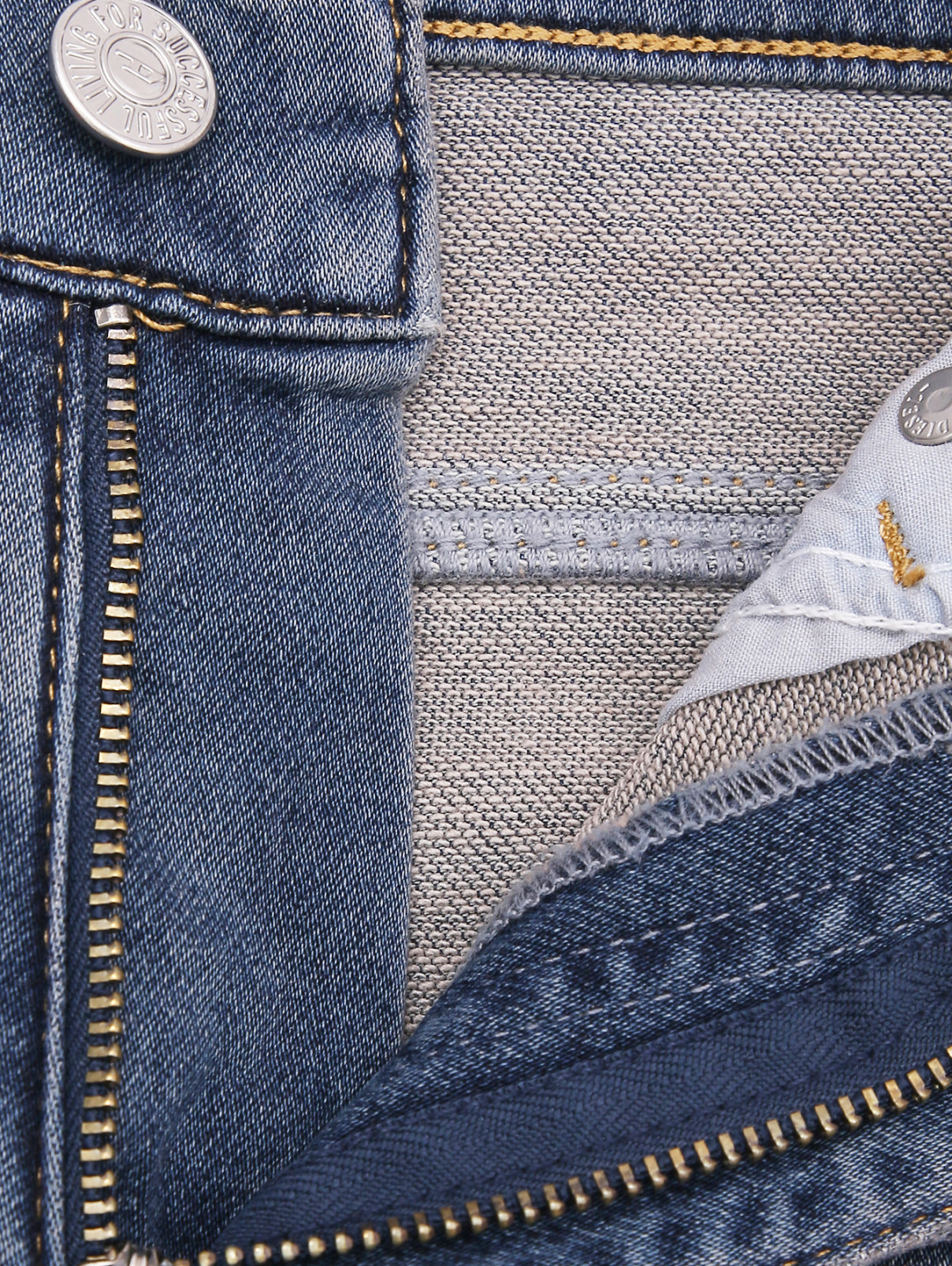 Прямые джинсы с высокой посадкой Diesel  –  Деталь1  – Цвет:  Синий