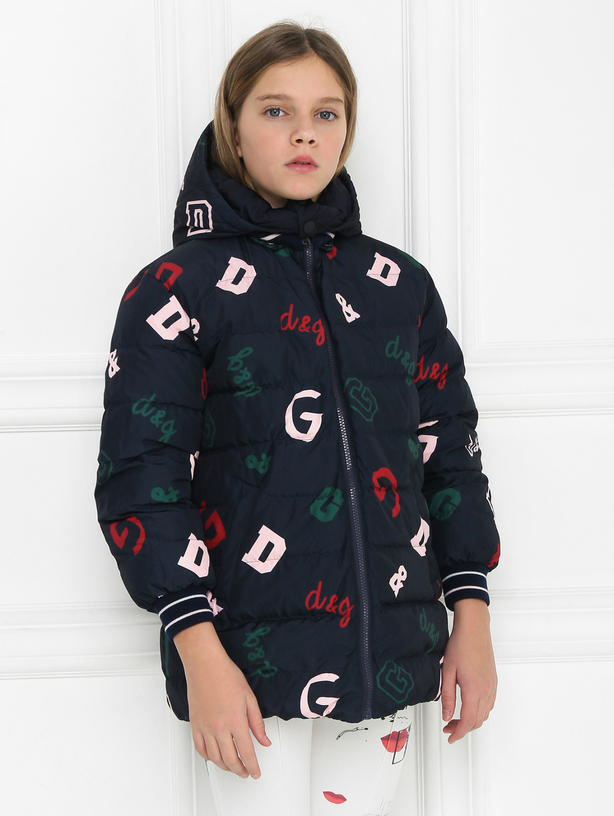 Двусторонняя куртка с капюшоном Dolce & Gabbana  –  МодельВерхНиз  – Цвет:  Узор