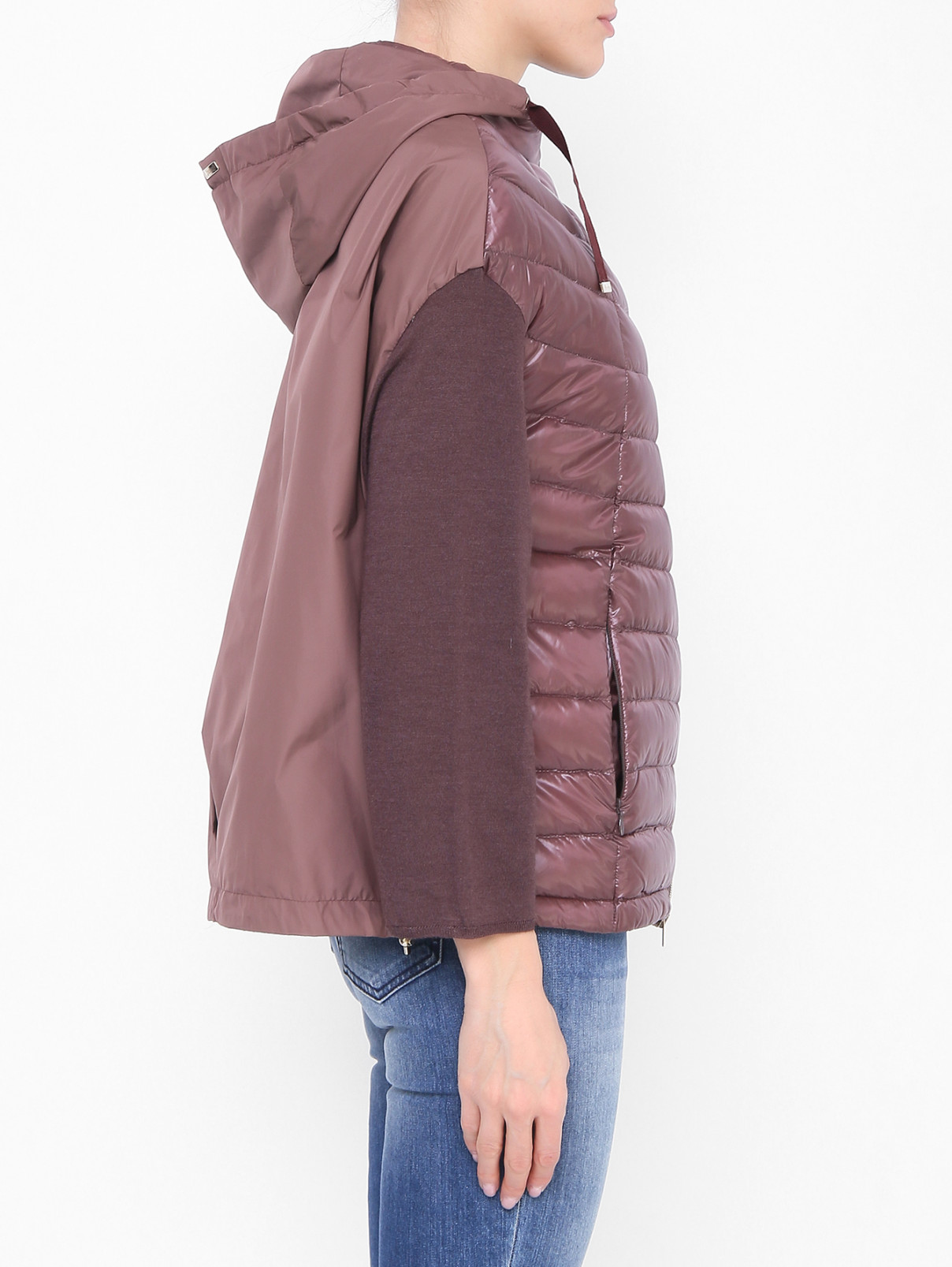 Куртка с трикотажными рукавами Herno  –  МодельВерхНиз2  – Цвет:  Коричневый