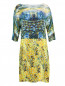 Платье свободного кроя из шелка с узором и кружевом Alberta Ferretti  –  Общий вид