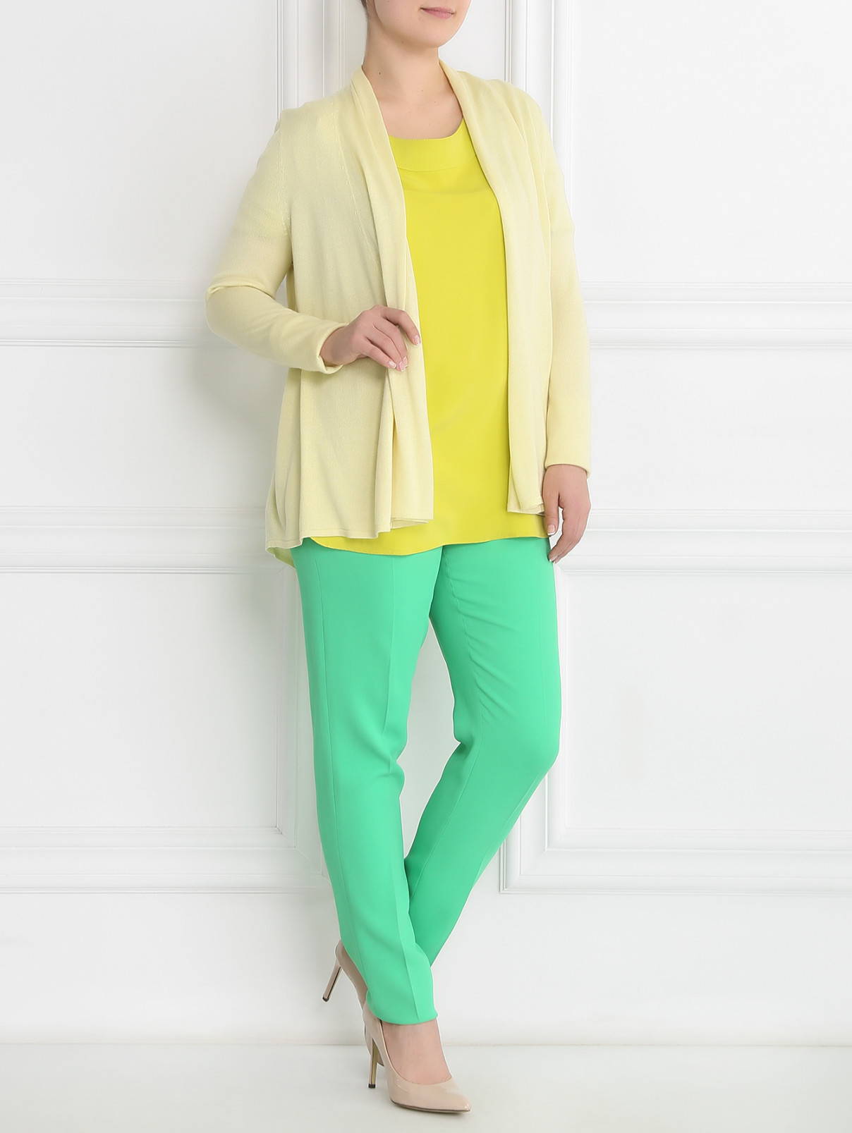 Блуза из шелка Marina Rinaldi  –  Модель Общий вид  – Цвет:  Зеленый