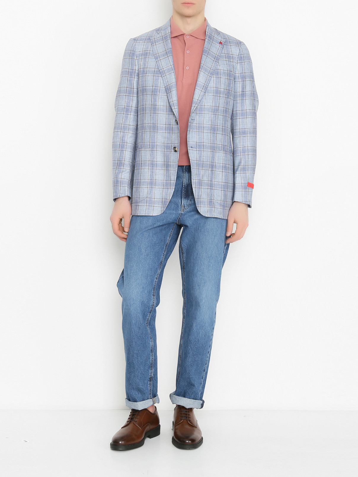 Поло из хлопка LARDINI  –  МодельОбщийВид  – Цвет:  Розовый