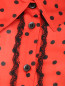 Блуза из шелка с узором и кружевной отделкой Moschino Cheap&Chic  –  Деталь