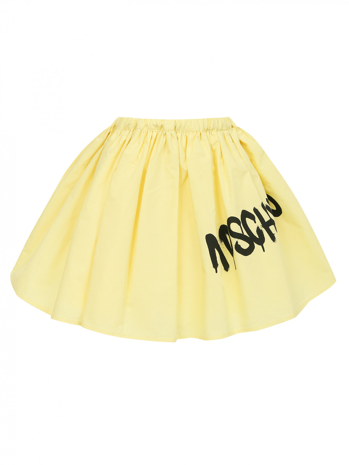Юбка мини из хлопка Moschino Teen  –  Общий вид  – Цвет:  Желтый