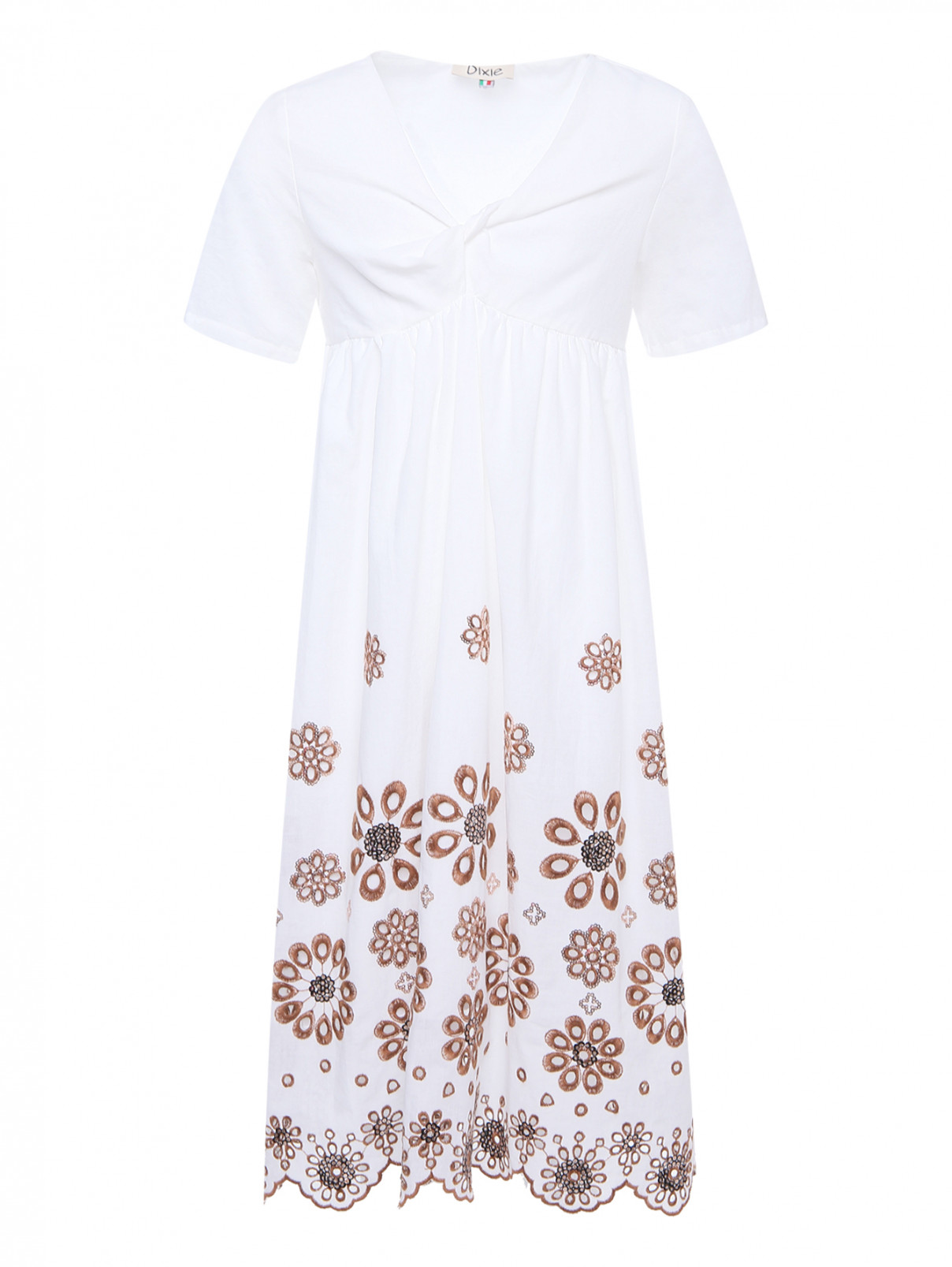 Платье с вышивкой и пайетками DIXIE  –  Общий вид  – Цвет:  Белый