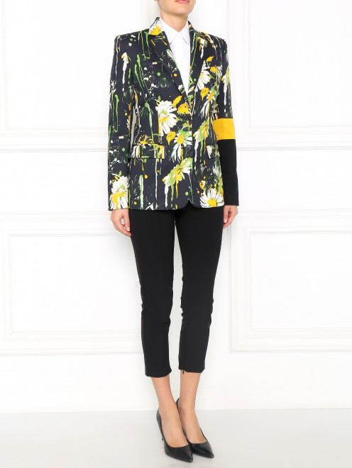 Пиджак из хлопка с цветочным узором Jean Paul Gaultier - Модель Общий вид