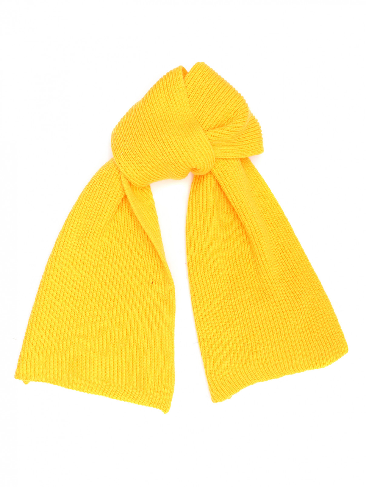 Шарф трикотажный из шерсти Sportmax  –  Общий вид  – Цвет:  Желтый