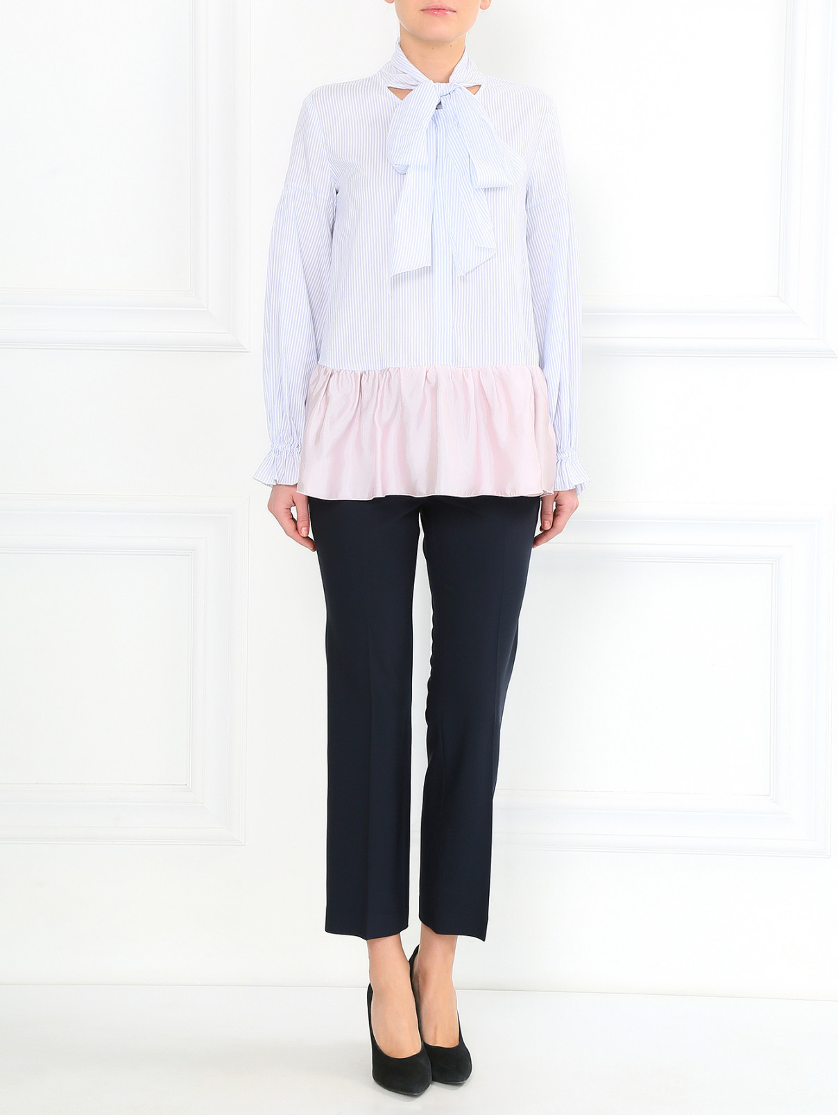 Блуза свободного кроя из смешанного хлопка Dondup  –  Модель Общий вид  – Цвет:  Узор