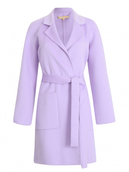 Пальто из шерсти и ангоры с накладными карманами - Общий вид