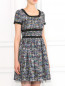Платье с коротким рукавом и сетчатой вставкой на подоле Moschino Boutique  –  Модель Верх-Низ