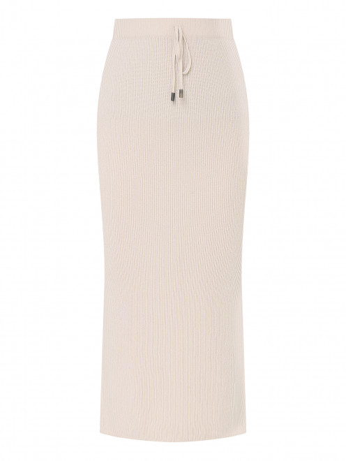 Трикотажная юбка в рубчик - Общий вид