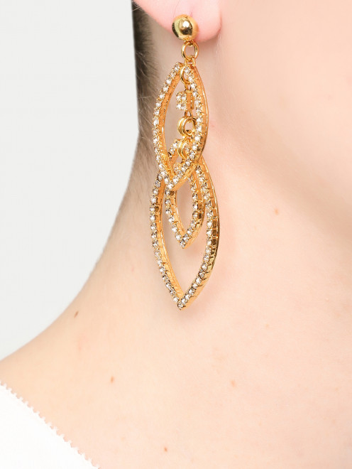 Серьги из металла декорированные кристаллами Lkdesign - МодельОбщийВид