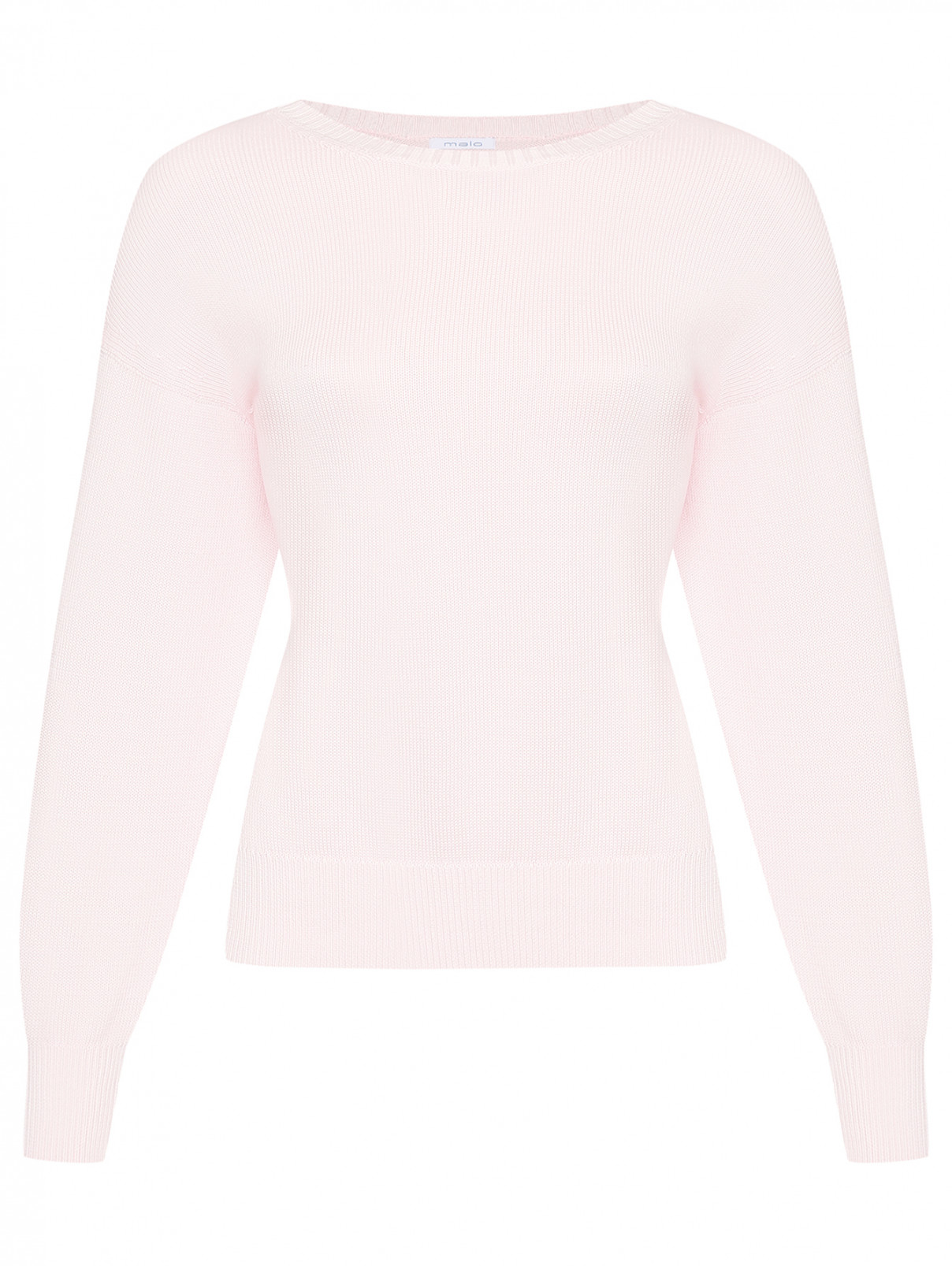 Джемпер из хлопка с круглым вырезом Malo  –  Общий вид  – Цвет:  Розовый