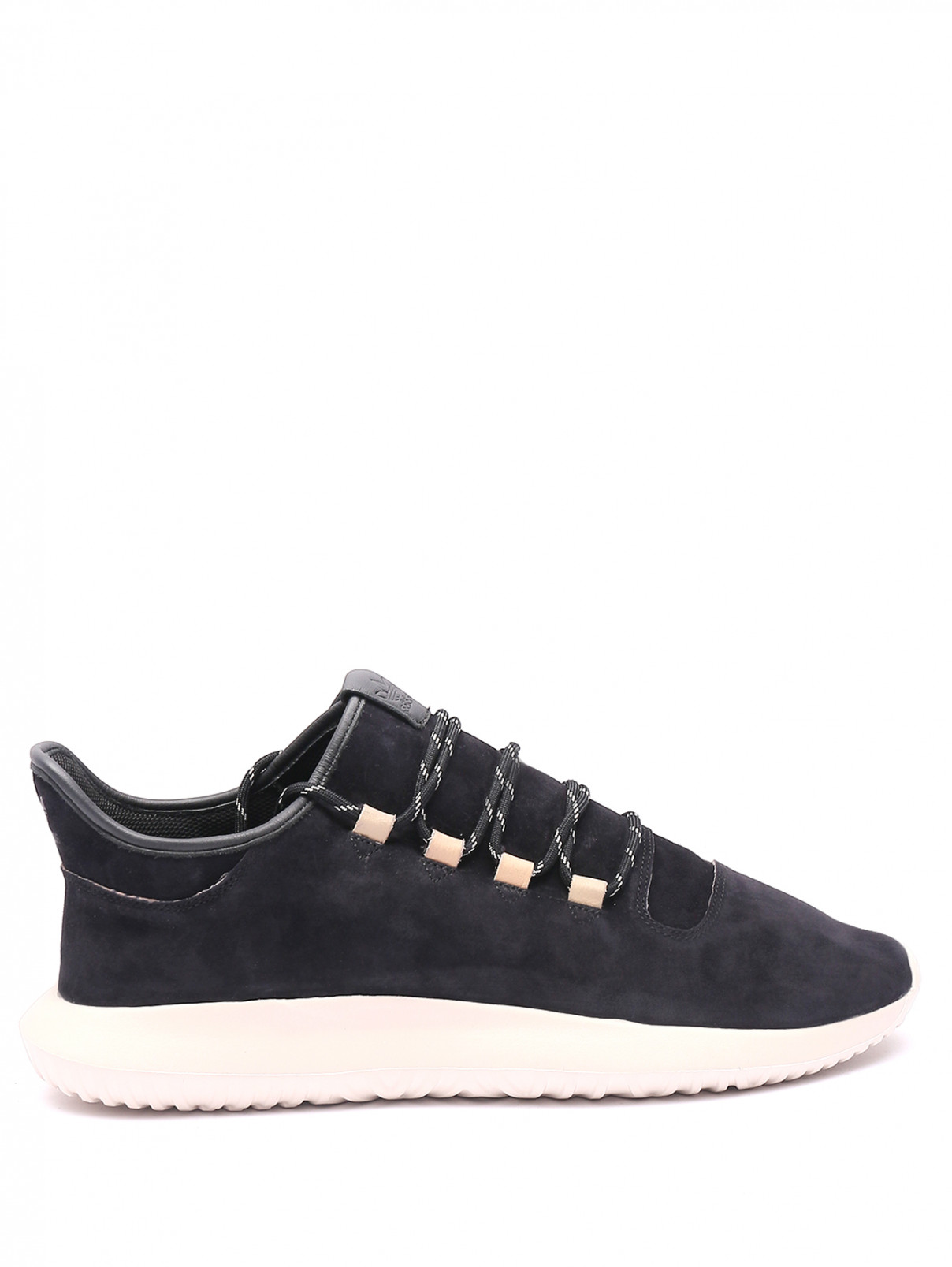 Кроссовки из кожи на контрастной подошве Adidas Originals  –  Обтравка1  – Цвет:  Черный