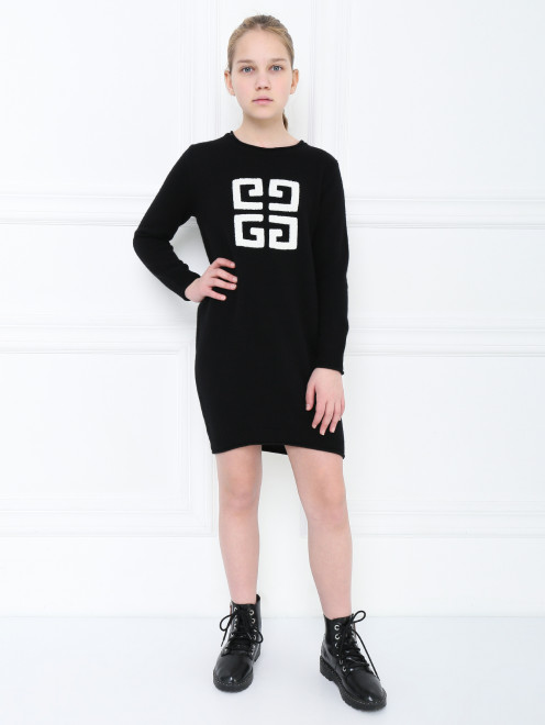 Платье трикотажное с аппликацией Givenchy - МодельОбщийВид