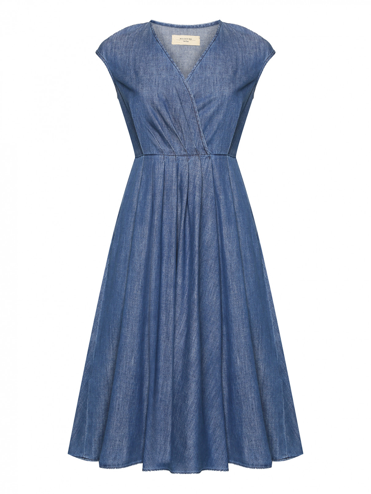 Платье-миди из денима Weekend Max Mara  –  Общий вид  – Цвет:  Синий
