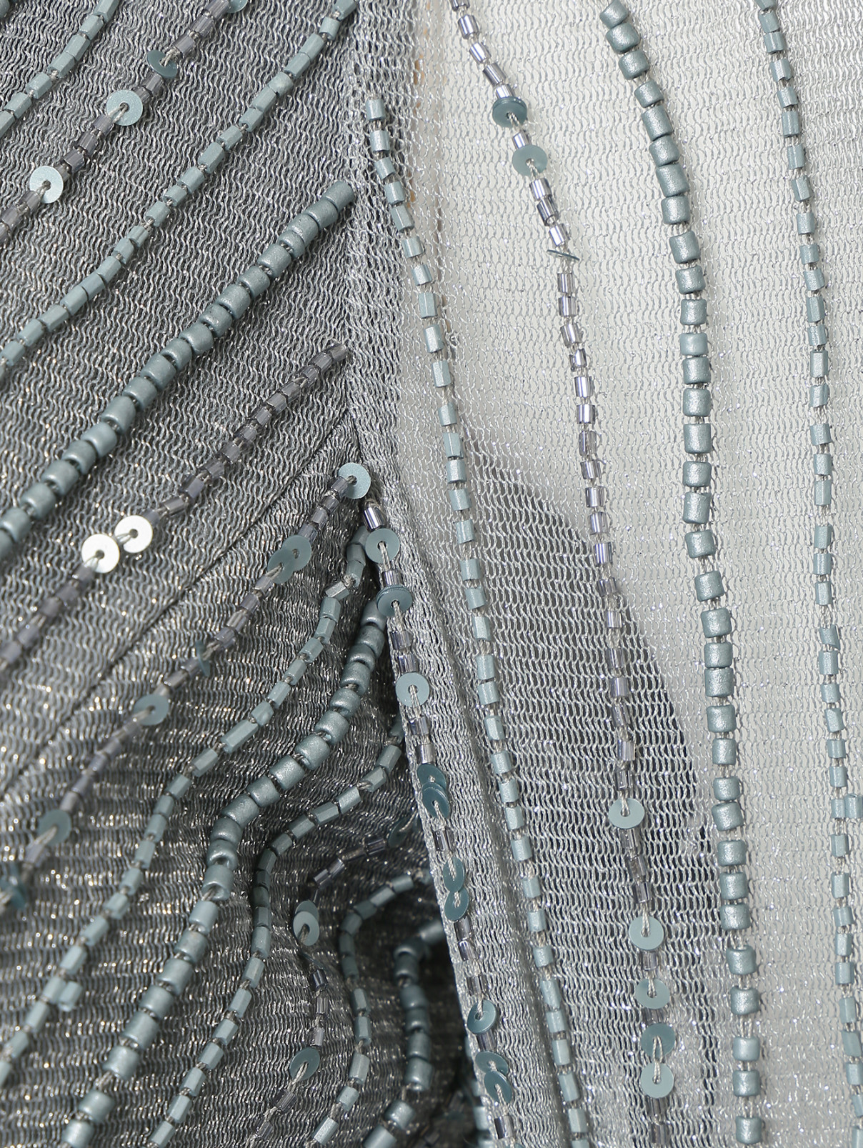 Платье-макси, декорированное паетками и бисером Rosa Clara  –  Деталь1  – Цвет:  Серый
