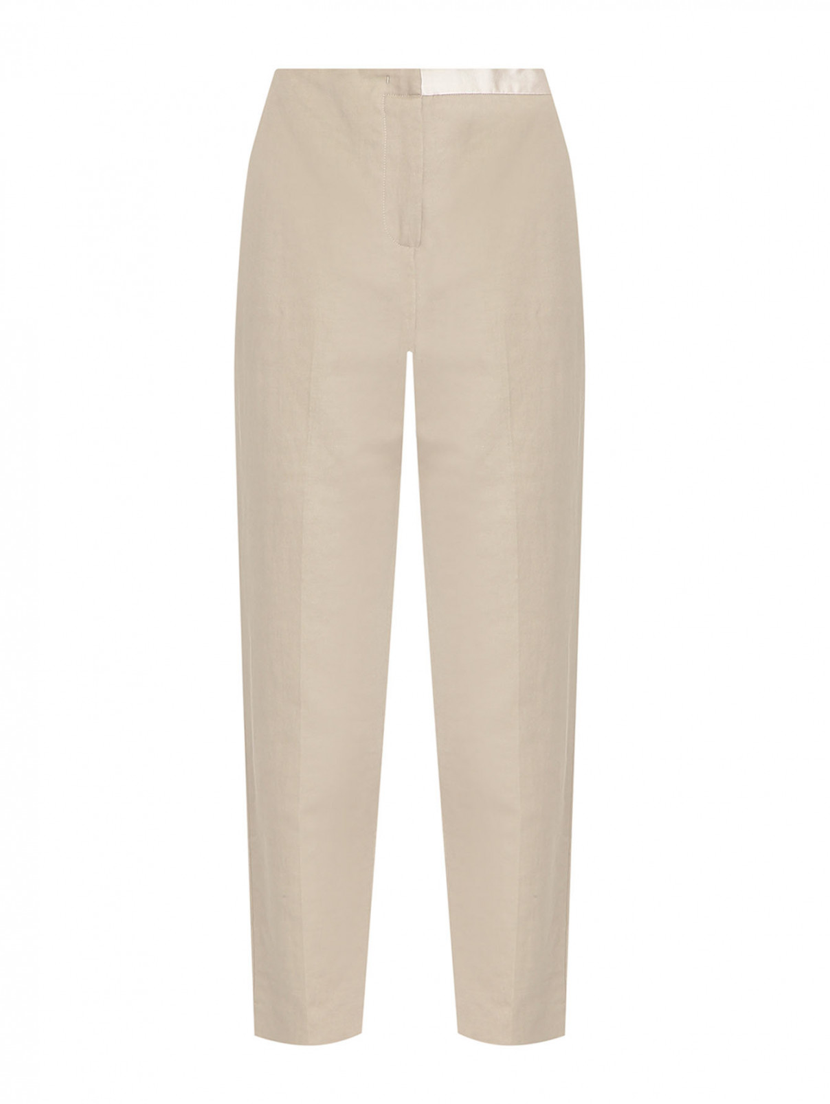 Однотонные брюки из хлопка и льна с карманами Fabiana Filippi  –  Общий вид