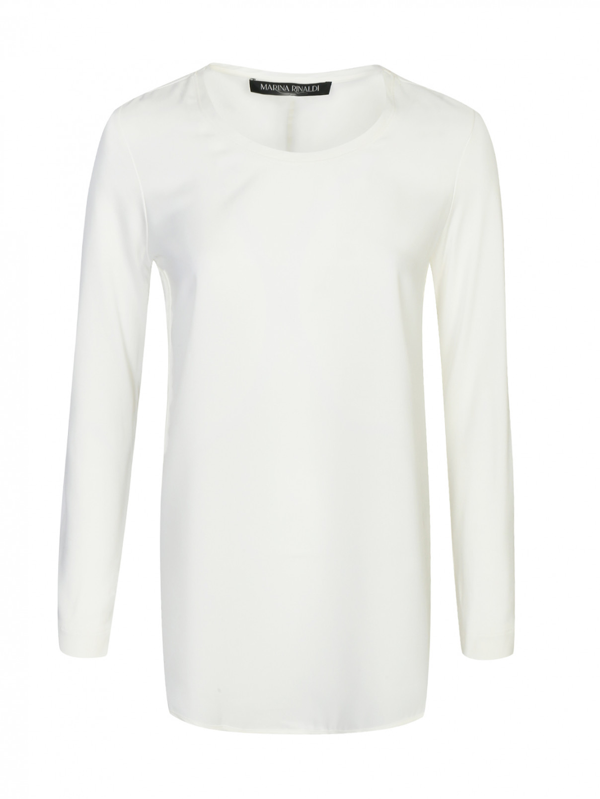 Блуза однотонная Marina Rinaldi  –  Общий вид  – Цвет:  Белый