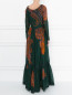 Платье из хлопка и шелка с узором "пейсли" Etro  –  МодельВерхНиз1