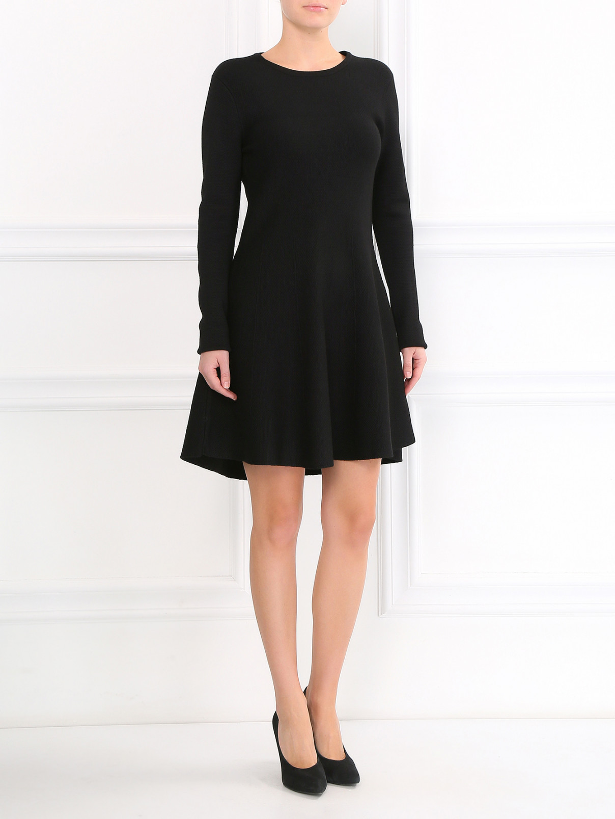 Платье из смешаного шелка DKNY  –  Модель Общий вид  – Цвет:  Черный