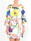 Платье из хлопка с цветочным узором и боковыми карманами Dondup  –  Модель Верх-Низ