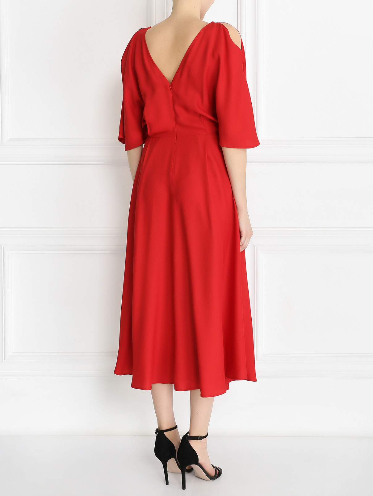 Платье-макси с вырезом на рукаве Tara Jarmon  –  Модель Верх-Низ1  – Цвет:  Красный