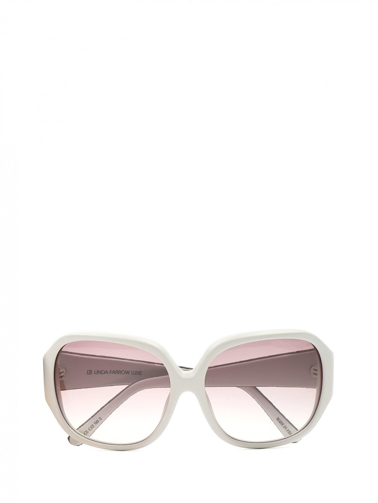 Cолнцезащитные очки в круглой оправе Linda Farrow  –  Общий вид  – Цвет:  Серый