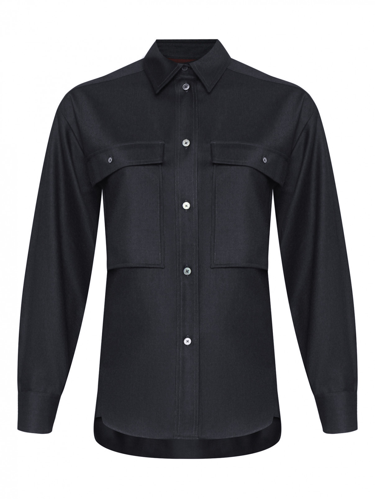 Блуза из шерсти и кашемира с карманами Paul Smith  –  Общий вид  – Цвет:  Черный