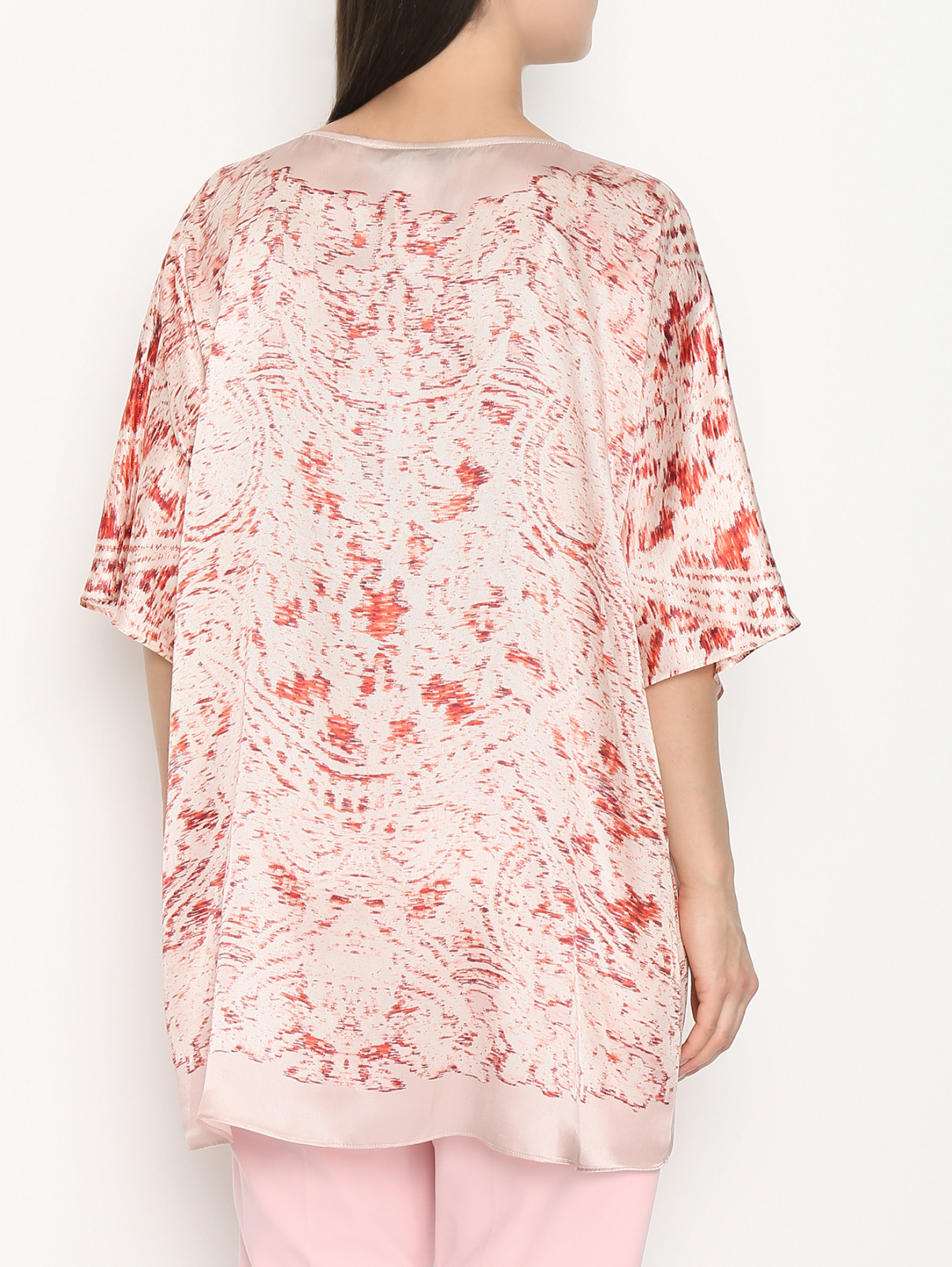 Блуза из шелка с узором Marina Rinaldi  –  МодельВерхНиз1  – Цвет:  Розовый