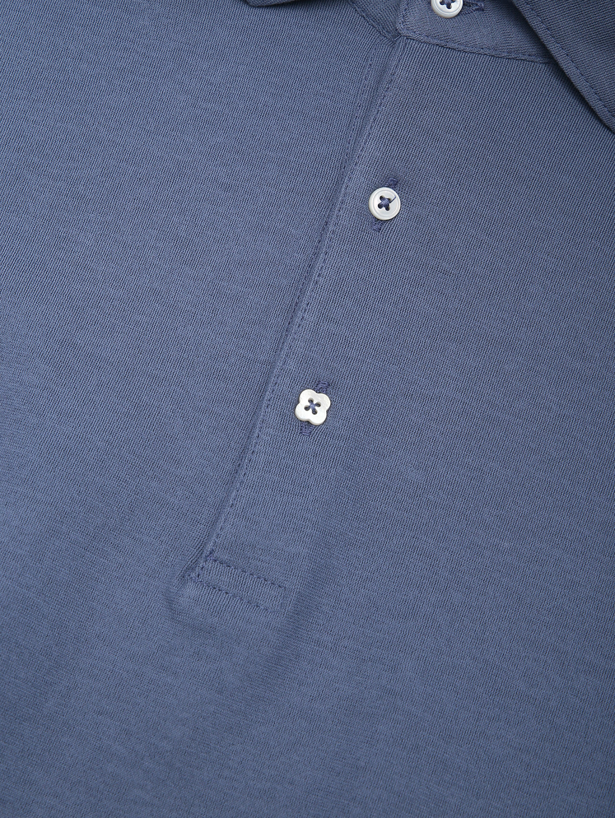 Поло из хлопка LARDINI  –  Деталь  – Цвет:  Синий