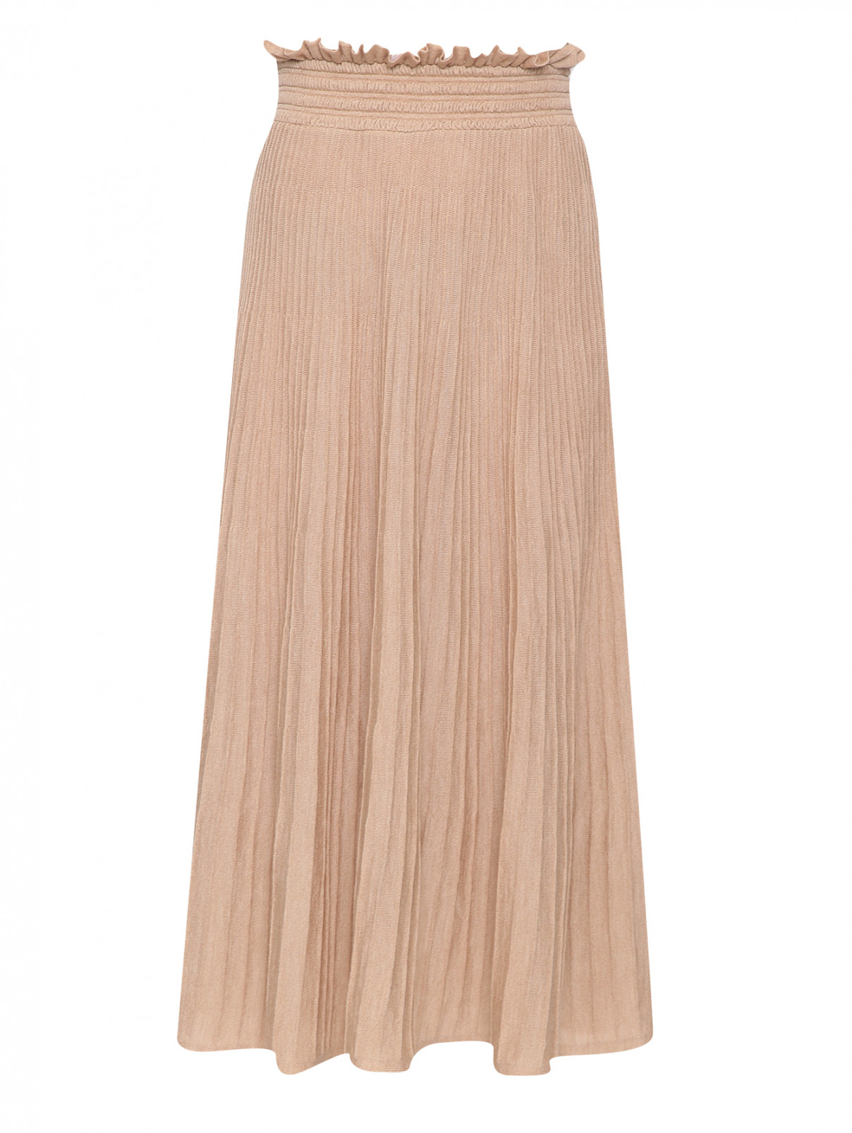 Трикотажная юбка на резинке Moschino Boutique  –  Общий вид  – Цвет:  Бежевый