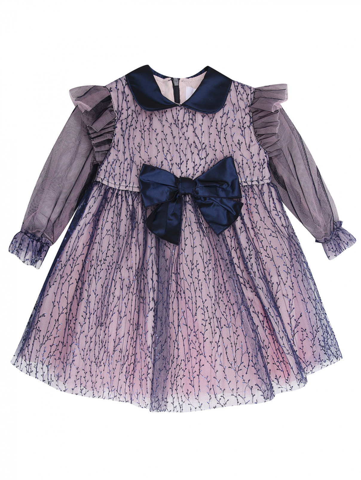 Платье из сетки с пайетками Aletta  –  Общий вид  – Цвет:  Фиолетовый