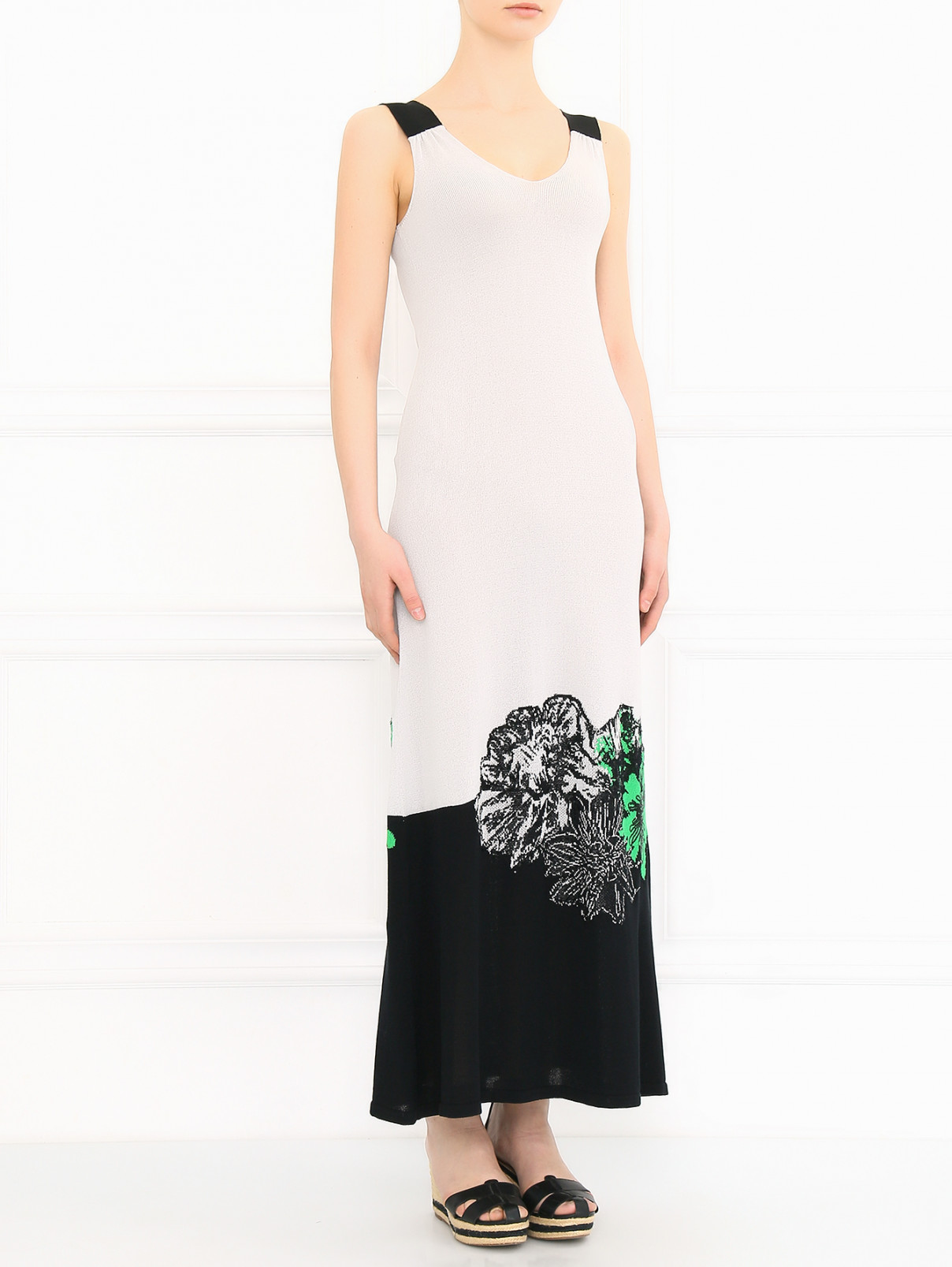 Трикотажное платье-макси Iceberg  –  Модель Общий вид  – Цвет:  Серый