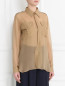 Блуза полупрозрачная  из шелка Alberta Ferretti  –  Модель Верх-Низ