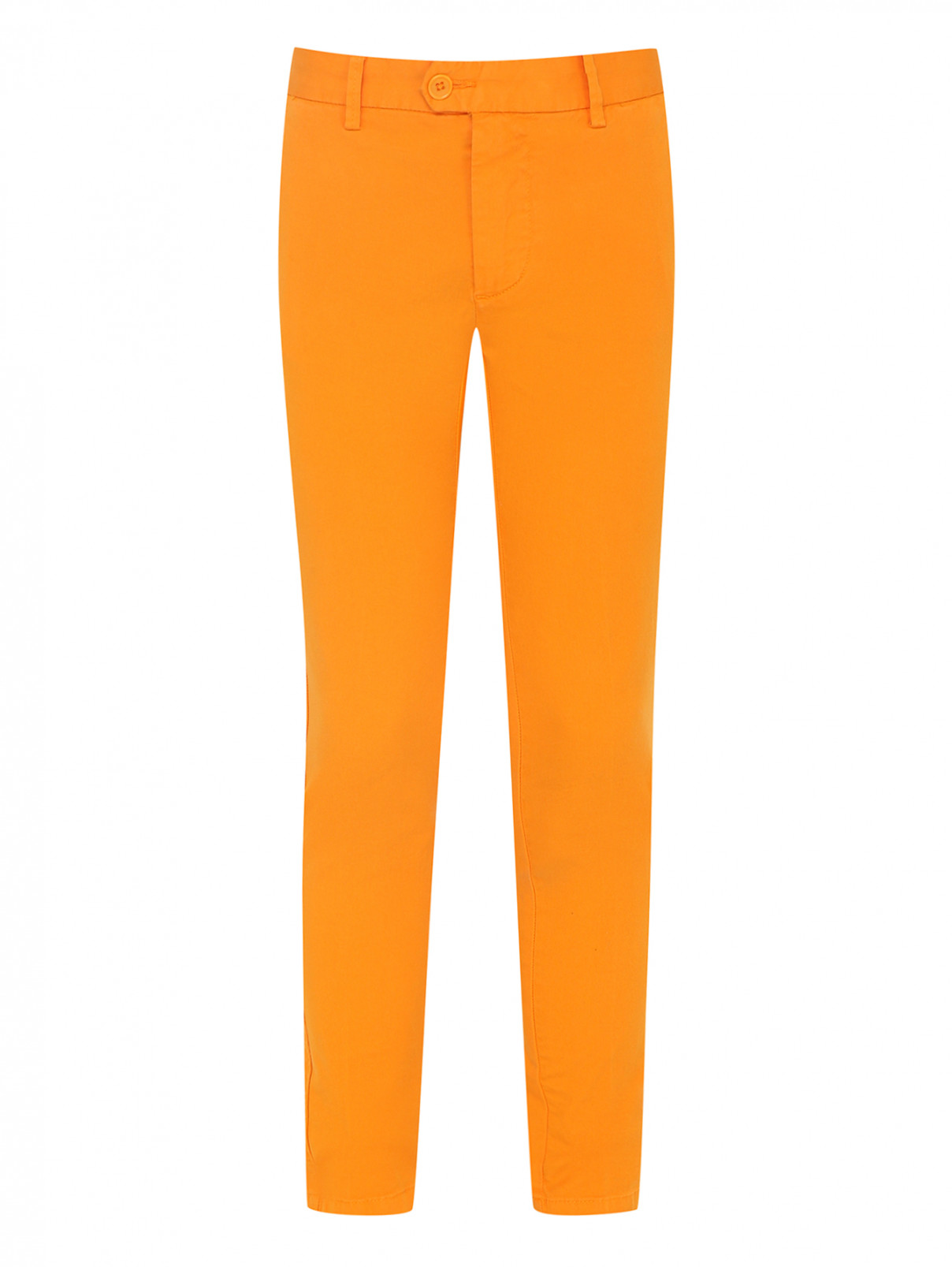 Однотонные брюки из хлопка Il Gufo  –  Общий вид  – Цвет:  Оранжевый
