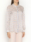 Блуза из шелка свободного кроя с узором Seventy  –  МодельВерхНиз