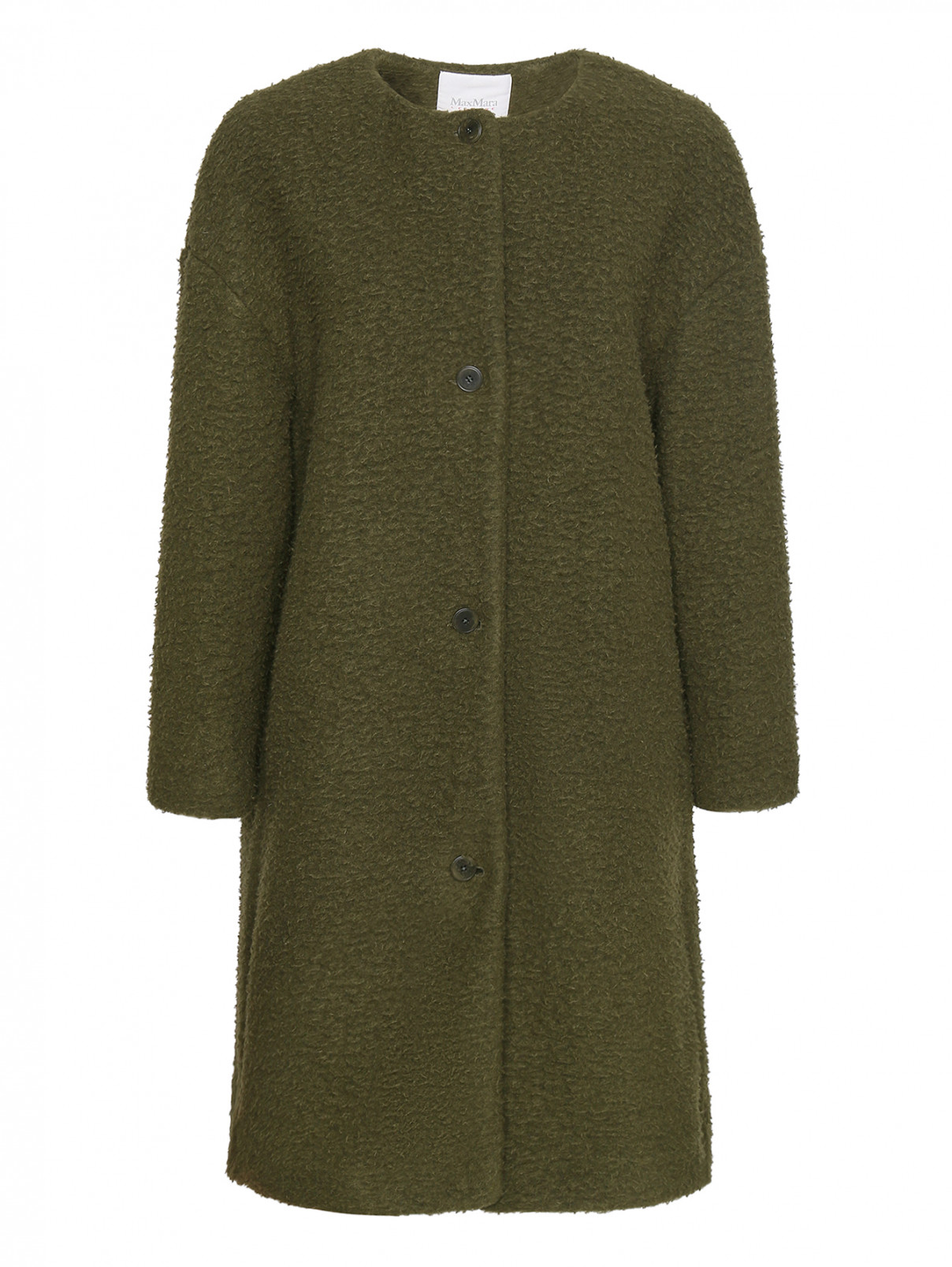 Трикотажное пальто с карманами Max Mara  –  Общий вид  – Цвет:  Зеленый