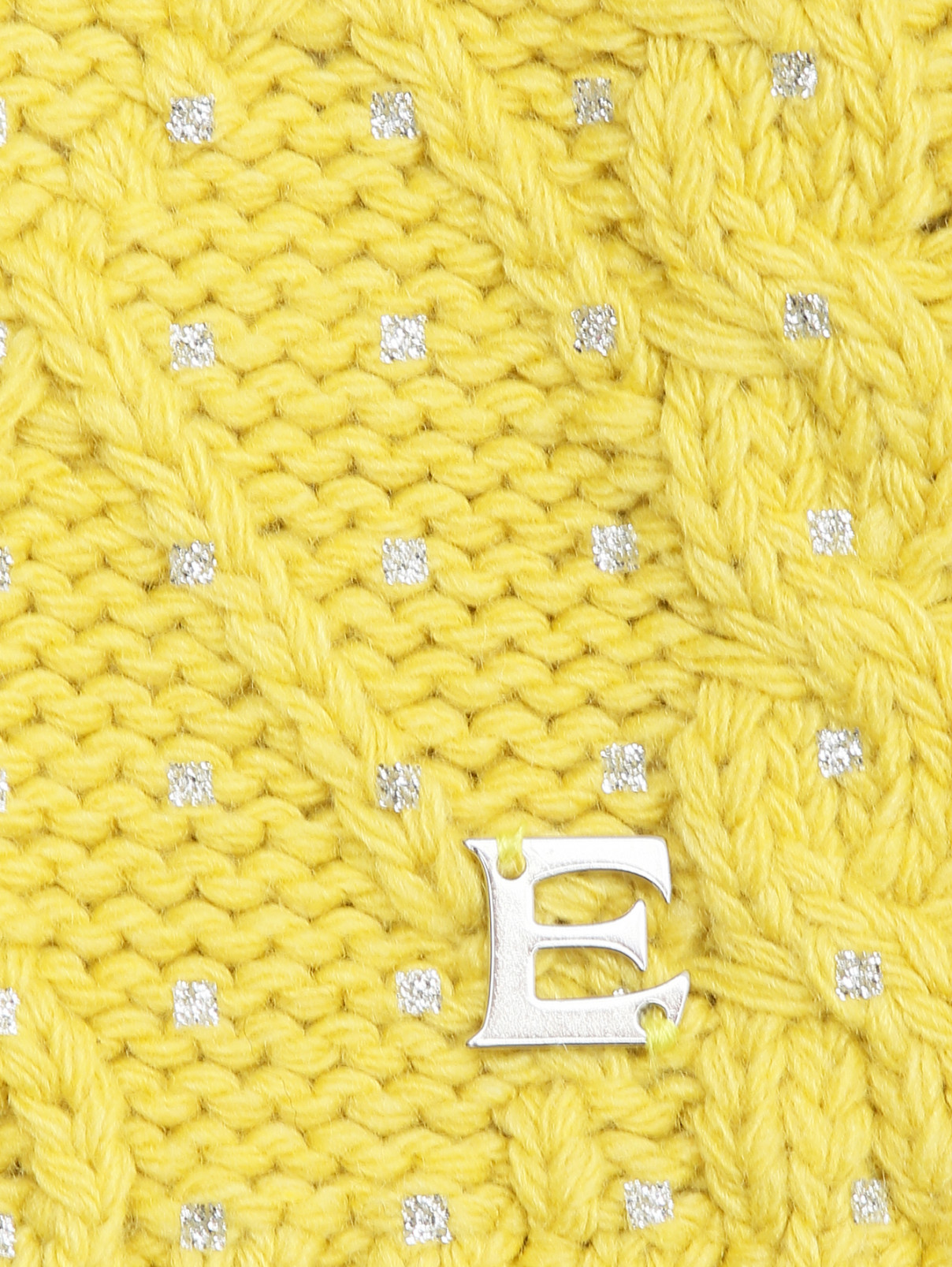 Джемпер мелкой вязки с рукавом-реглан Ermanno Scervino Junior  –  Деталь1  – Цвет:  Желтый