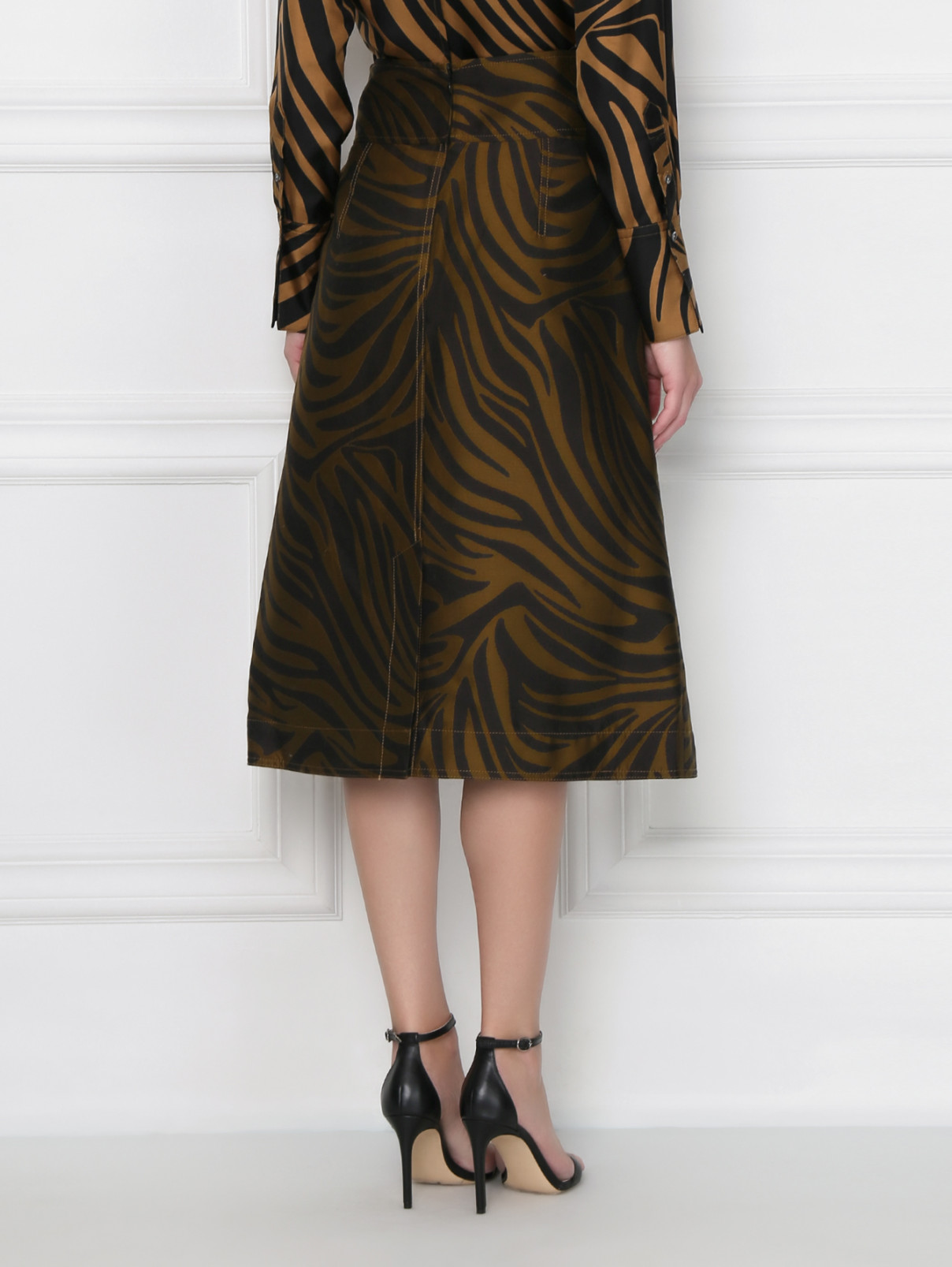 Юбка хлопковая с животным узором 3.1 Phillip Lim  –  МодельВерхНиз1  – Цвет:  Узор